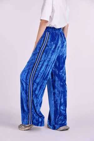 4GIVENESS PANTALONE PALAZZO CON BANDE CON LOGO "4GVS"