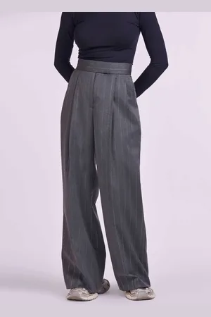 4GIVENESS PANTALONE GESSATO A PALAZZO