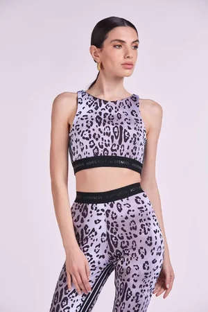 4GIVENESS TOP LYCRA LEOPARD CON BANDE E ELATICO LOGO