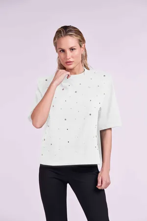 4GIVENESS T-SHIRT CON SPALLINE STRASS