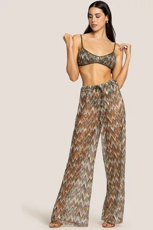 4GIVENESS PANTALONE PALAZZO GEOMETRICAL NET