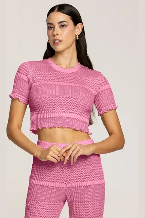 4GIVENESS MAGLIA CROP MEZZA MANICA ICONICO PINK