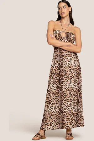 4GIVENESS ABITO LUNGO REAL LEOPARD