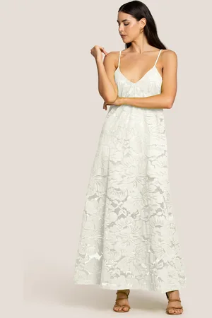 4GIVENESS ABITO LUNGO CON INCROCIO BLOSSOM LACE