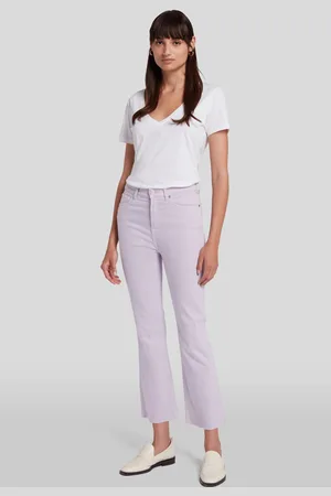 7 for all Mankind Hw Slim Kick Colored Stretch With Raw Cut LavenderJeans Bootcutviola