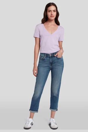 7 for all Mankind Josefina Luxe Vintage Sea LevelJeans Boyfriendblu scuro