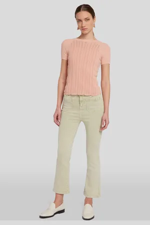 7 for all Mankind Hw Slim Kick Colored Luxe Vintage With Patch Pockets PearJeans Bootcutverde