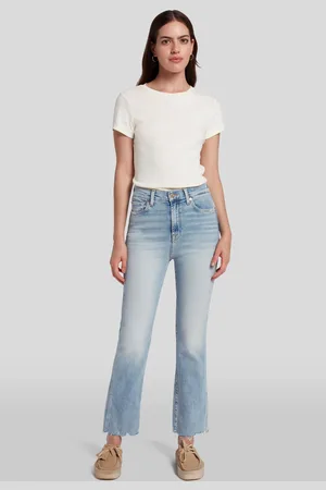 7 for all Mankind Hw Slim Kick Luxe Vintage Sunday With Distressed HemJeans Bootcutblu chiaro