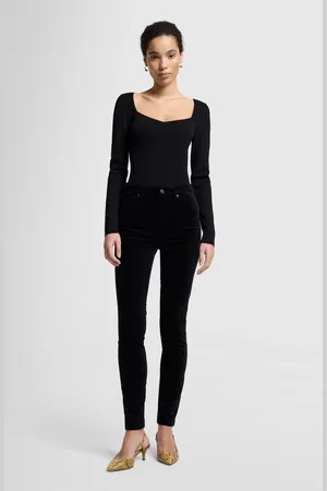 7 for all Mankind Hw Skinny Velvet BlackJeans Skinnynero