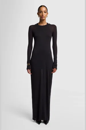 7 for all Mankind Long Dress Cotton BlackVestitonero