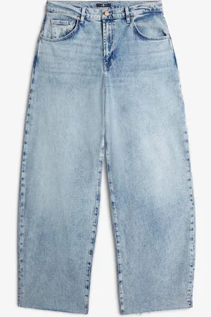 7 for all Mankind Bonnie Curvilinear Serenade With Raw CutWide Leg Jeansblu chiaro