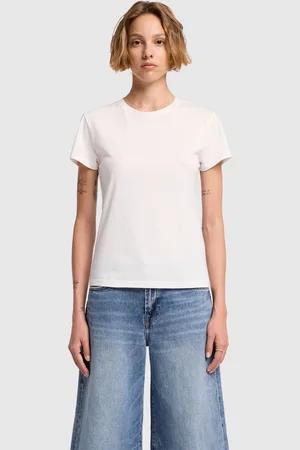 7 for all Mankind Ss Basic Tee Cotton Blend WhiteT-shirt Manica cortabianco
