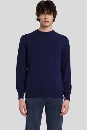 7 for all Mankind Crew Neck Knit Cashmere W/ Stitch Detail NavyMaglioneblu scuro