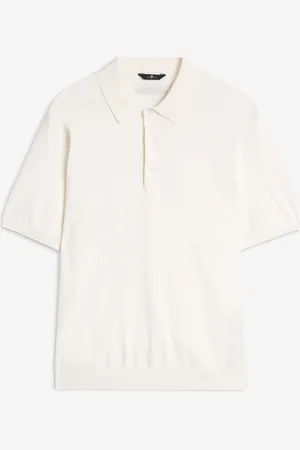 7 for all Mankind S/S Polo Cotton WhiteMaglionebianco