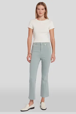 7 for all Mankind Hw Slim Kick Colored Stretch With Raw Cut DewJeans Bootcutgrigio