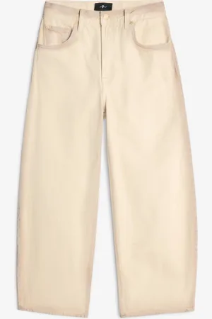 7 for all Mankind Bonnie Curvilinear Sand BeachWide Leg Jeansbeige