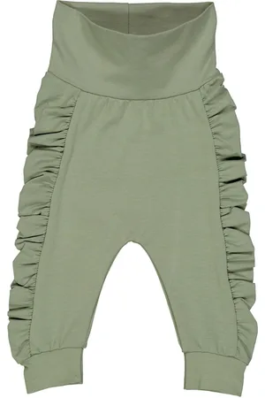 Green Cotton Pantaloni