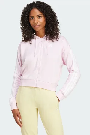 adidas Felpa con cappuccio Essentials 3-Stripes French Terry Full-Zip