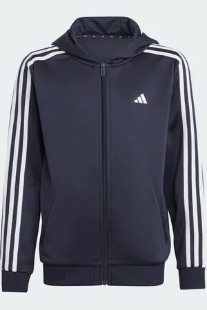 adidas Felpa con cappuccio Train Essentials AEROREADY 3-Stripes Regular-Fit Full-Zip