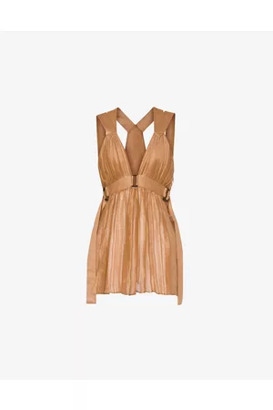 Alberta Ferretti Top In Mussola Di Seta Lino