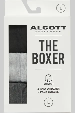 Alcott Set di 3 boxer in cotone elasticizzato
