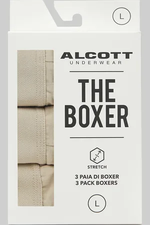 Alcott Set di 3 boxer in cotone elasticizzato