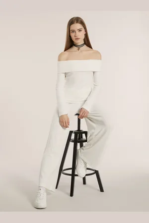 Alcott Pullover con scollo bardot a coste