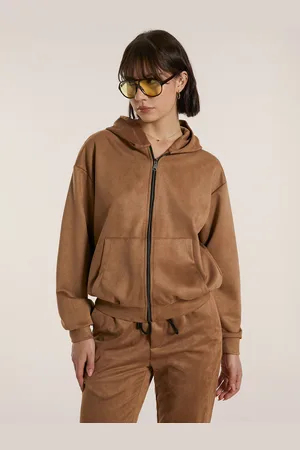Alcott Felpa Genderless boxy fit con zip effetto suede