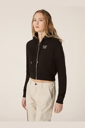 Alcott Felpa cropped con zip e stampa