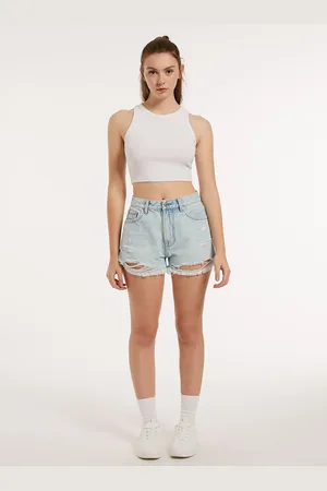Alcott Shorts in denim con rotture