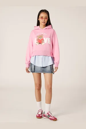 Alcott Felpa cropped con stampa Teddy