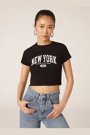 Alcott Maglietta cropped con stampa college