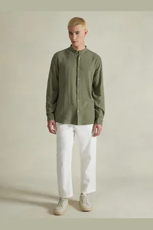 Alcott Camicia in misto lino con collo alla coreana