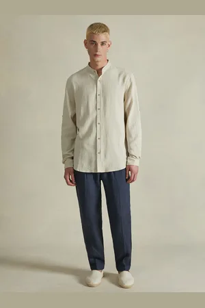 Alcott Camicia in misto lino con collo alla coreana