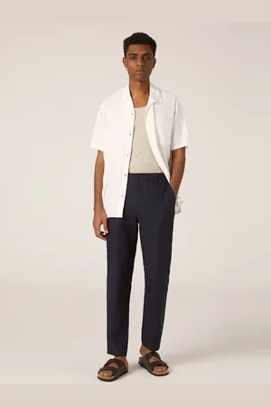Alcott Camicia in misto lino con collo bowling