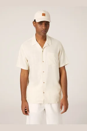 Alcott Camicia in misto lino con collo bowling