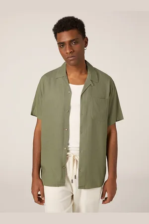 Alcott Camicia in misto lino con collo bowling
