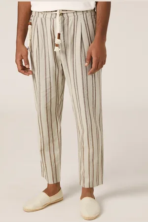 Alcott Pantaloni a righe in misto lino