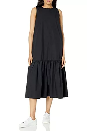 THE DROP Donna Vestiti lunghi - Ilana Maxi Abito Smanicato, in Popeline, con Bordo Amplio, , XL