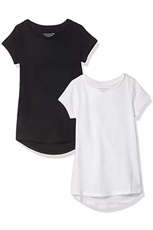 Amazon Bambina T-shirt - Girls' 2-Pack Tunic T-Shirt, Black Beauty/Bright White, L