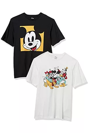 Amazon Regular-Fit Crewneck T-Shirts T-Shirt Girocollo vestibilità Regolare, Topolino e Amici, 4XL Plus Tall, Pacco da 2