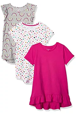 Amazon Girl 3 Pack Tunic Dresses, Arcobaleno, XS, Pacco da 3