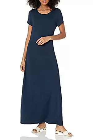 Amazon Essentials Solid Short-Sleeve Maxi Dress Dresses, Dainty, US M -L