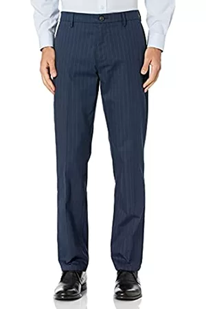Goodthreads Straight-Fit Wrinkle Free Dress Chino Pants, gessato- Navy, 31W x 29L