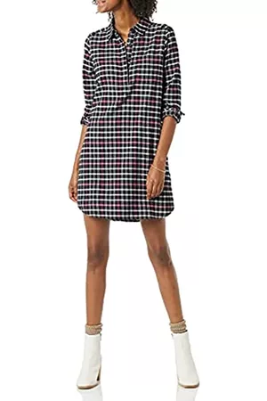 Goodthreads Donna Vestiti casual - Brushed Flannel Popover Dress Dresses, Plaid Camicia, XL