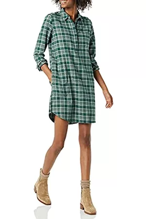 Goodthreads Brushed Flannel Popover Dress Dresses, Plaid lineare Scuro, XXL