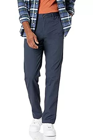 Amazon Slim-Fit Wrinkle-Resistant Flat-Front Chino Pant Pantaloni Casual, Marina Militare, 42W / 28L