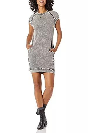 Goodthreads Donna Vestiti casual - Modal Fleece Short-Sleeve Cocoon Dress with Pockets Vestito, Carbone/ Lavato, M