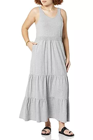 Amazon Sleeveless Elastic Waist Summer Maxi Dress Abito Casual, Erica Chiaro, XS
