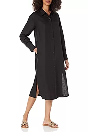 THE DROP Donna Vestiti casual - Fiona Relaxed Linen Midi Shirt Dress Camicia Vestito, , 3XL Plus
